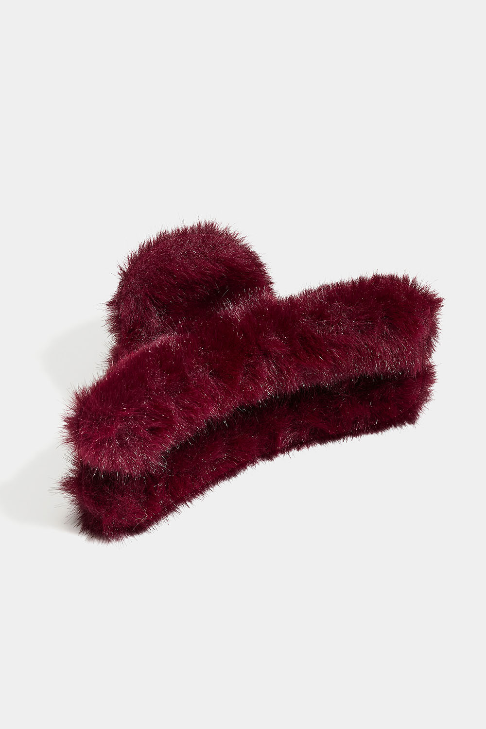 Fluffig vinröd hårklämma i gruppen Håraccessoarer / Spännen & klämmor / Hårklämmor hos Glitter (331002276300)