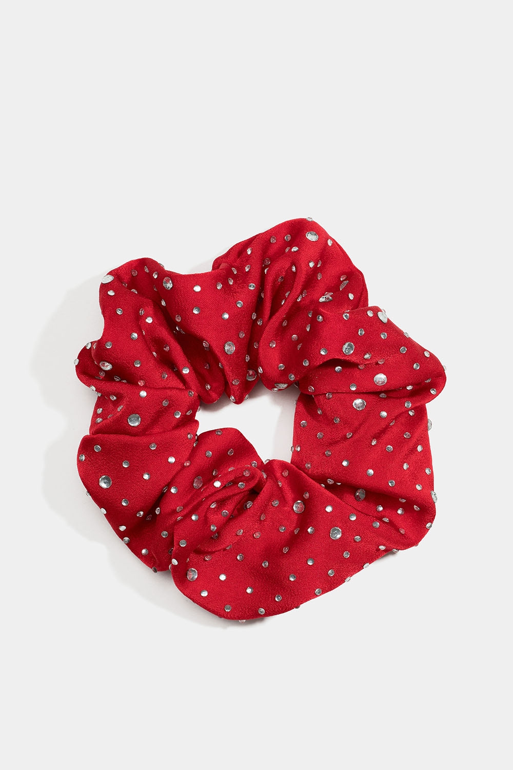 Röd scrunchie med glasstenar i gruppen Store week / 2444 hos Glitter (332001056000)