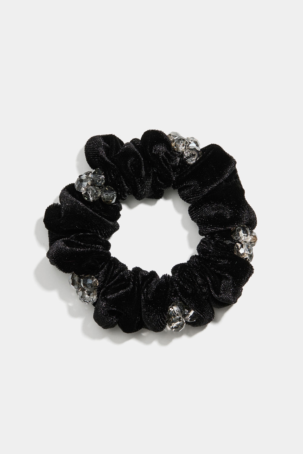Scrunchie i sammet med grå pärlor i gruppen Store week / 2542 hos Glitter (332001509000)