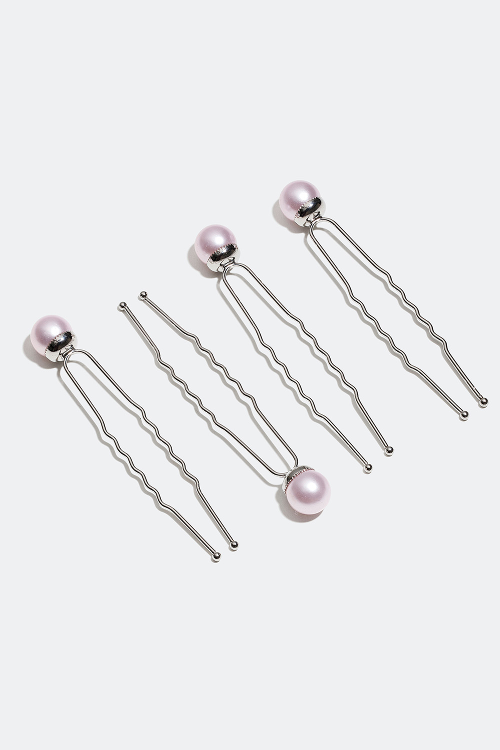 Uppsättningsnålar med rosa pärlor, 4-pack i gruppen Håraccessoarer / Styling & verktyg hos Glitter (334000075100)