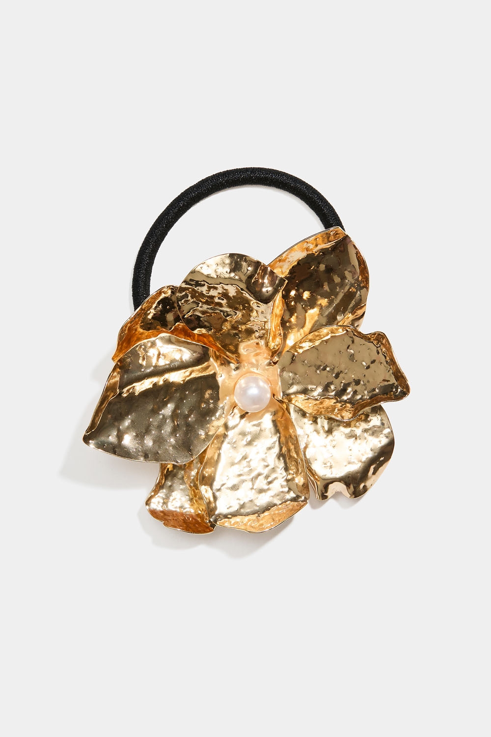 Hårsnodd med blomma i metall i gruppen Håraccessoarer / Hårsnoddar / Snoddar med detaljer hos Glitter (334000332000)