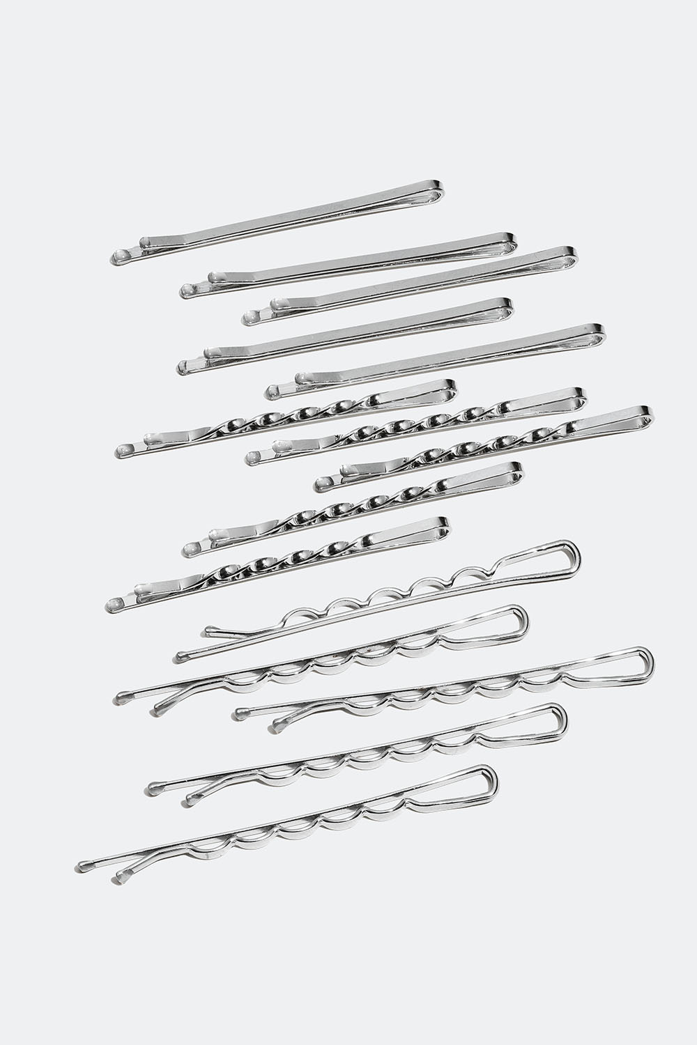 Hårspännen i olika storlek, 15-pack i gruppen Håraccessoarer / Spännen & klämmor / Hårspännen hos Glitter (335000406400)