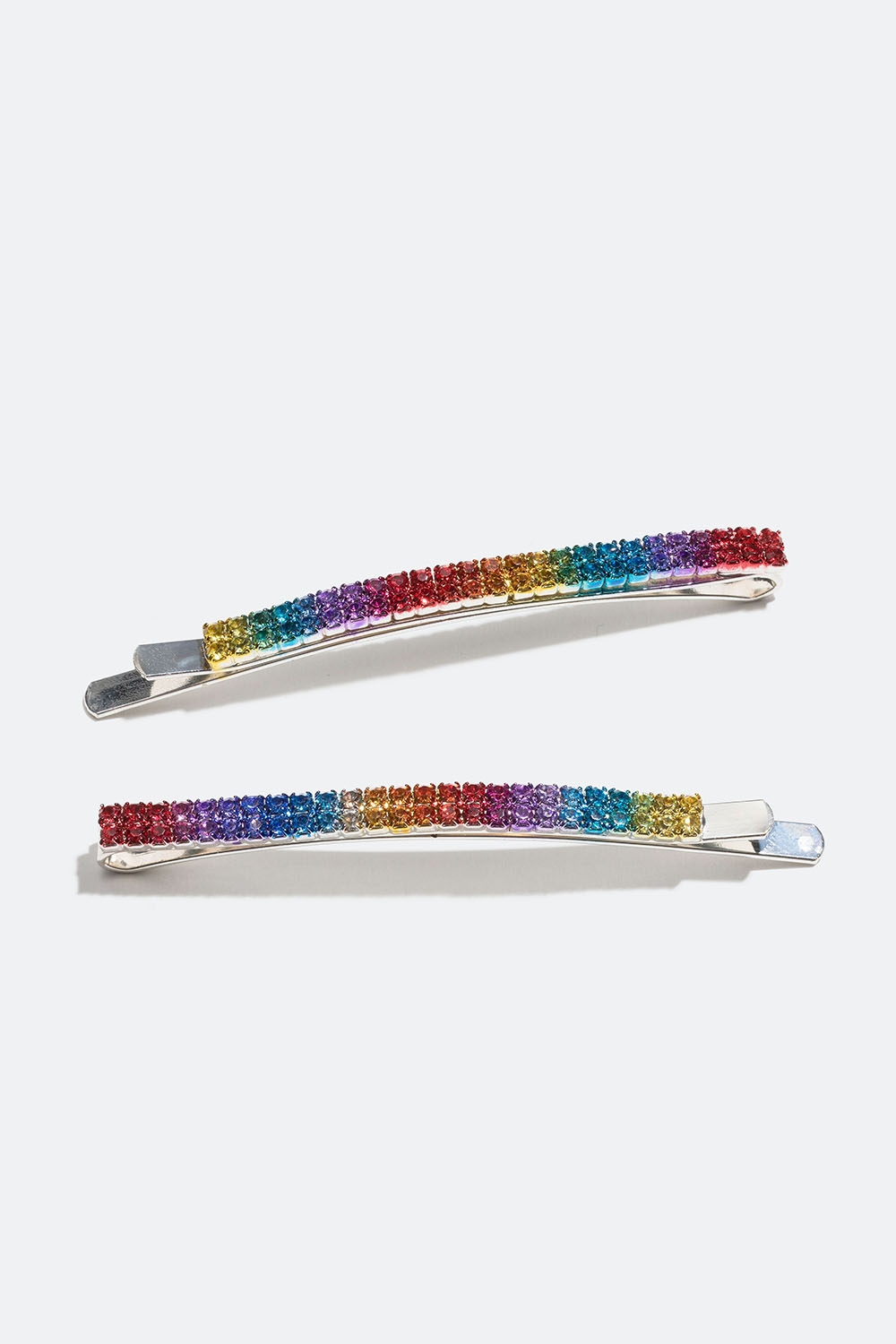 Hårspännen med glasstenar i regnbågsfärger, 2-pack i gruppen Pride hos Glitter (335001239900)