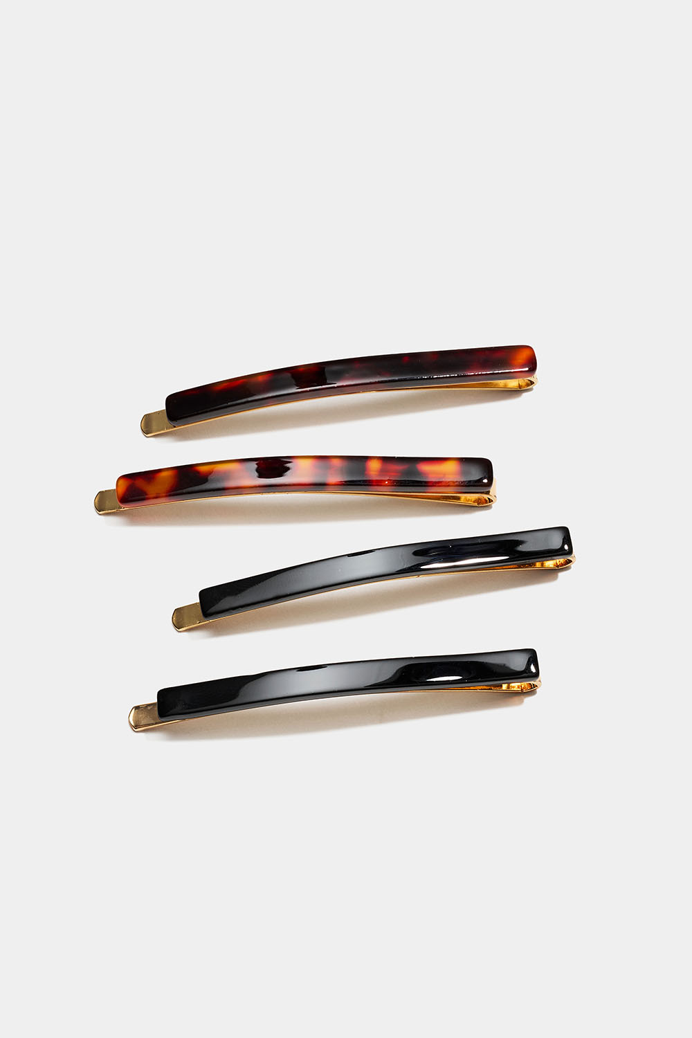 Svarta och sköldpaddsmönstrade hårspännen, 4-pack i gruppen Håraccessoarer / Spännen & klämmor / Flerpack hos Glitter (335002310700)