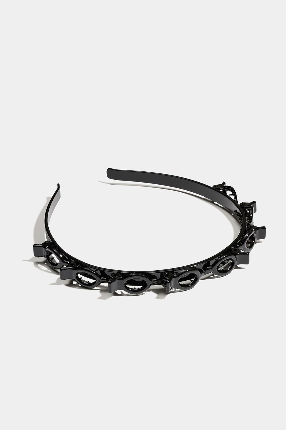Svart diadem med spännen i gruppen Håraccessoarer / Diadem hos Glitter (336001659000)