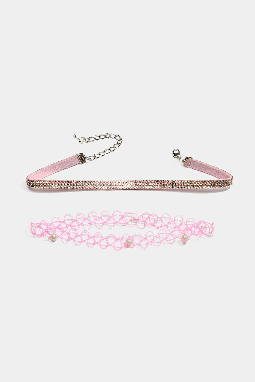 Rosa choker med pärlor och strass, 2-pack i gruppen Barn / Barnsmycken / Barnhalsband hos Glitter (402000235000)