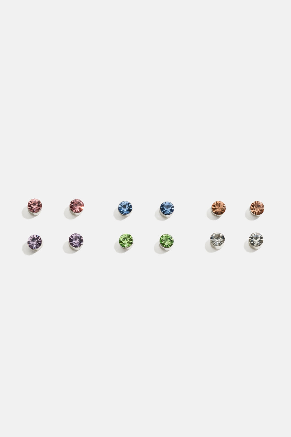 Studs med glasstenar i olika färger, 6-pack i gruppen Barn / Barnsmycken / Barnörhängen hos Glitter (402000299900)