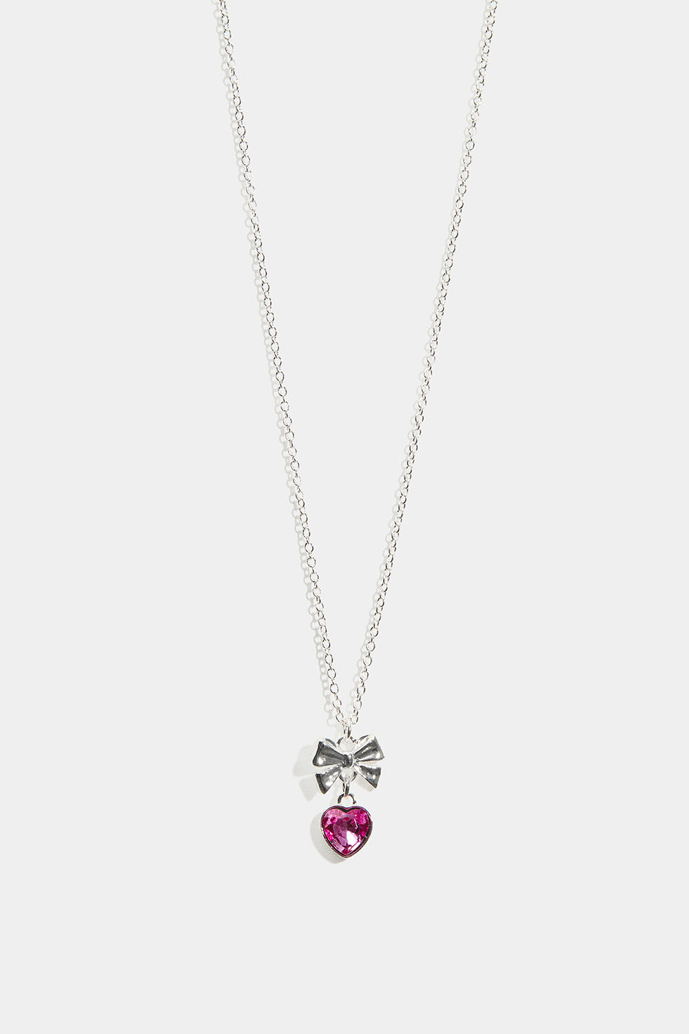 Halsband med rosett och rosa hjärta i gruppen Barn / Barnsmycken / Barnhalsband hos Glitter (402000565000)