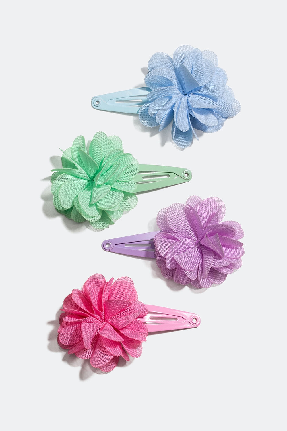 Hårspännen i olika färger med blommor, 4-pack i gruppen Barn / Barnhåraccessoarer / Barnhårspännen hos Glitter (403000099900)