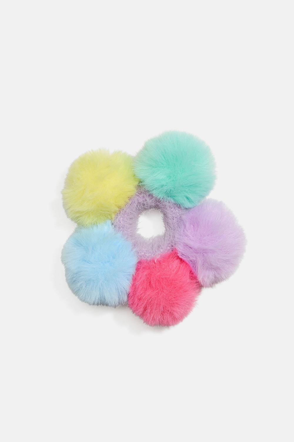 Hårsnodd med fluffiga bollar i gruppen Barn / Barnhåraccessoarer / Barnhårsnoddar hos Glitter (403000489900)