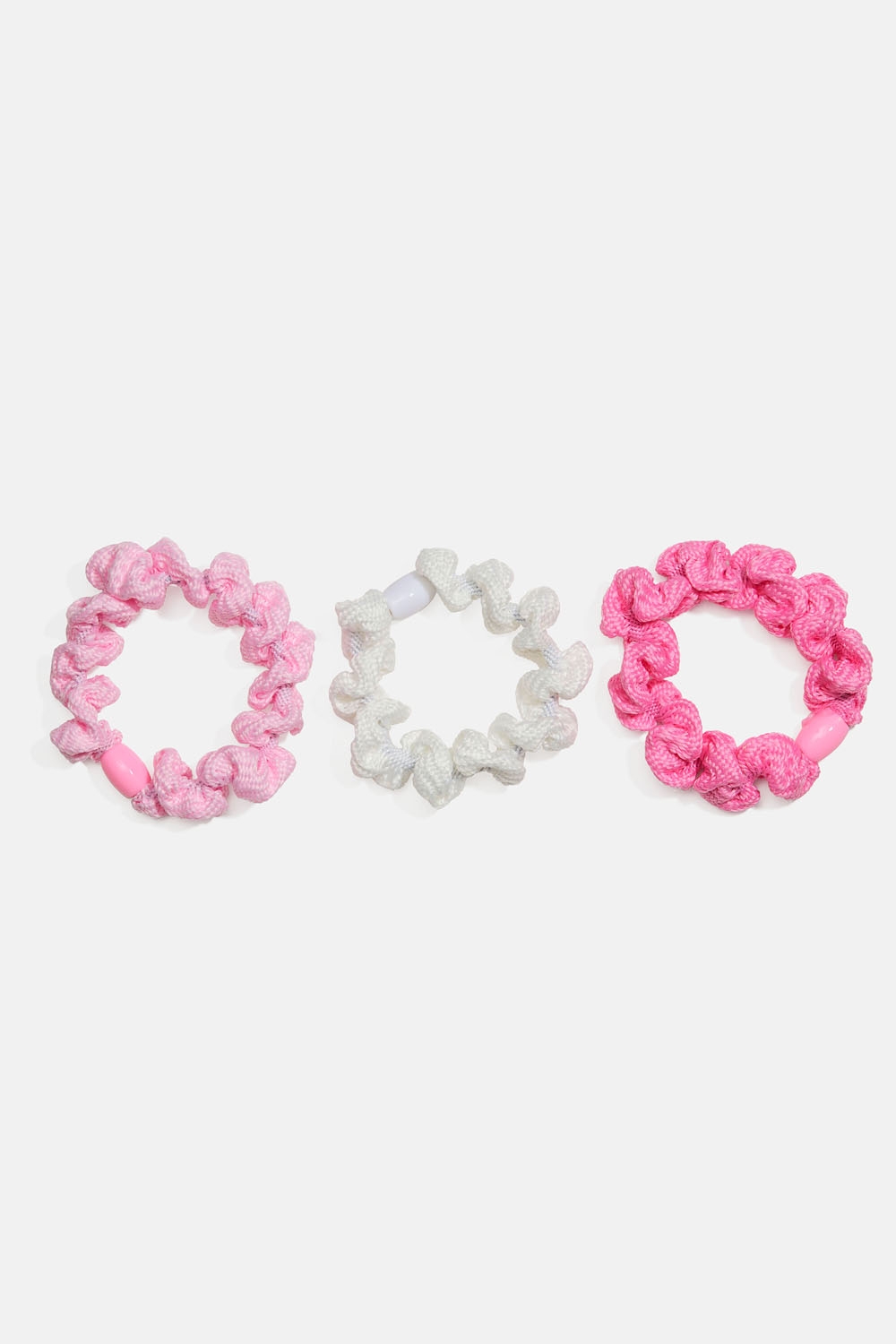 Hårsnoddar med textur i rosa och vitt, 3-pack i gruppen Barn / Barnhåraccessoarer / Barnhårsnoddar hos Glitter (403000495400)