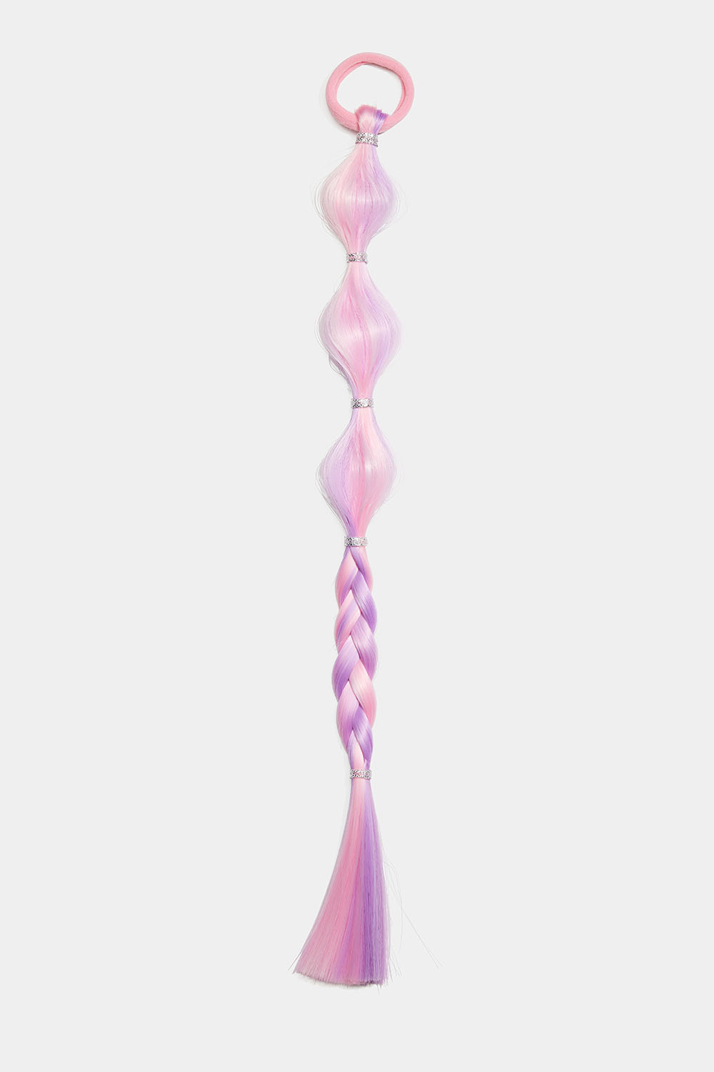Hårsnodd med fläta i rosa och lila i gruppen Barn / Barnhåraccessoarer hos Glitter (403000695400)