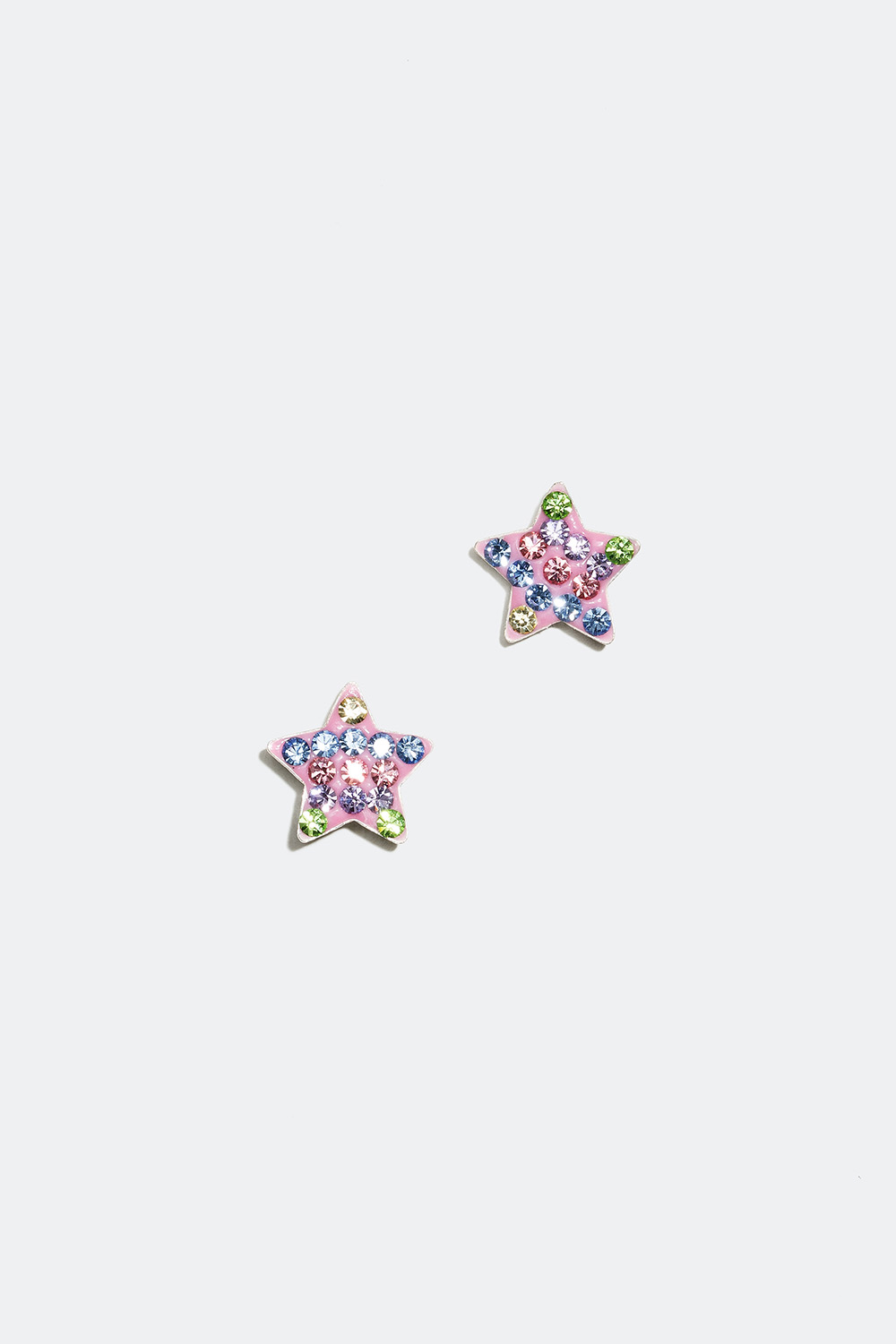 Silverörhängen med stjärna och glasstenar i gruppen Barn / Barnsmycken / Barnörhängen hos Glitter (40500005)