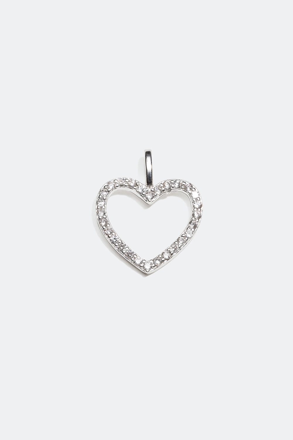 Berlock i äkta silver med hjärta och Cubic Zirconia i gruppen Äkta silver / Berlocker i äkta silver hos Glitter (50900014)
