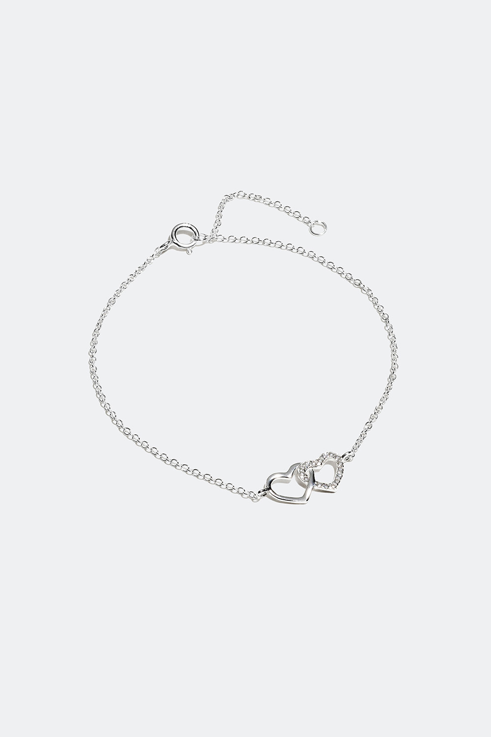 Tunt armband i äkta silver med hjärtan i gruppen Äkta silver / Silverarmband / Tunna hos Glitter (55100002)