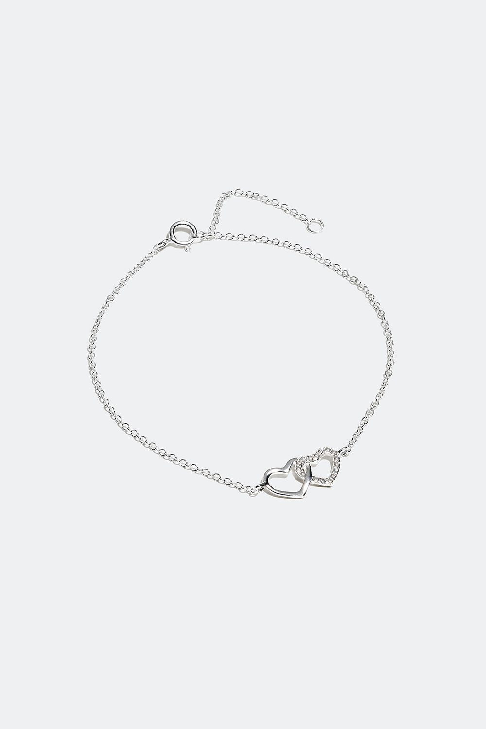 Tunt armband i äkta silver med hjärtan i gruppen Äkta silver / Silverarmband / Tunna hos Glitter (551000021016)