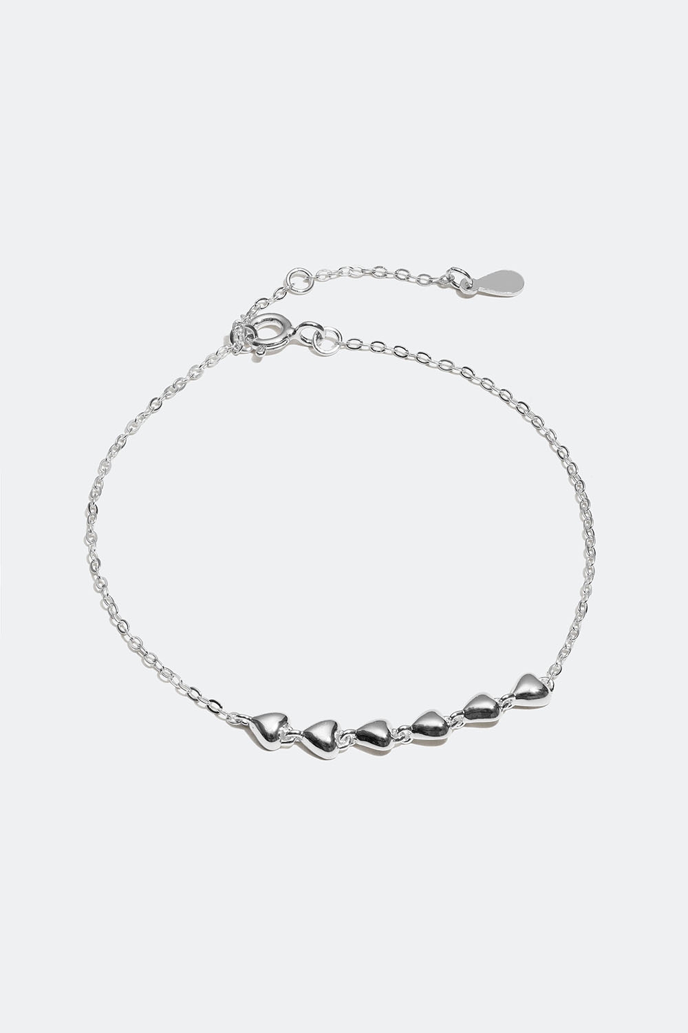 Armband i äkta silver med hjärtan i gruppen Äkta silver / Silverarmband / Tunna hos Glitter (551000431001)