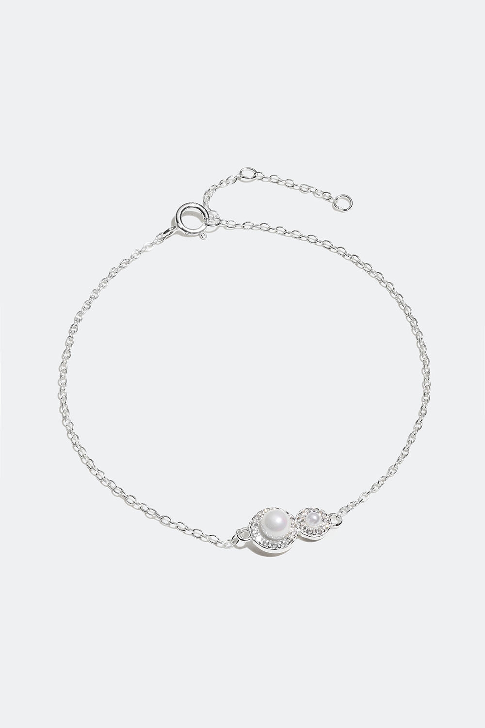 Armband i äkta silver med sötvattenspärla och Cubic Zirconia i gruppen Äkta silver / Silverarmband hos Glitter (551000441001)