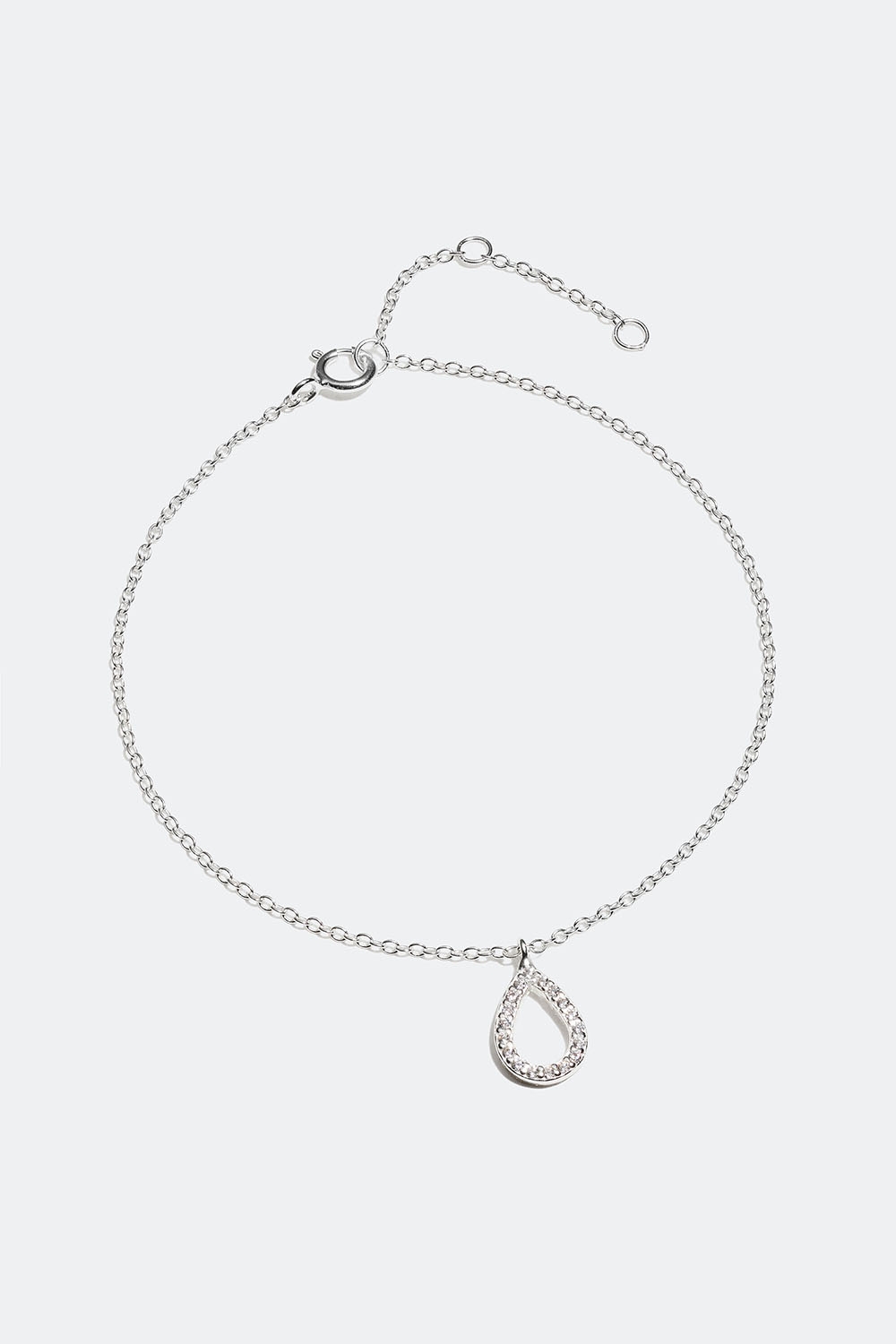Armband i äkta silver med droppformat hänge i gruppen Äkta silver / Silverarmband / Tunna hos Glitter (551000461001)
