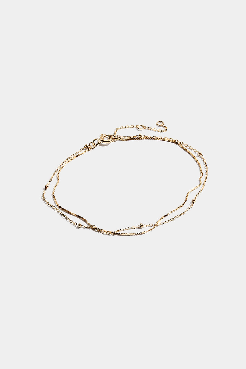 Dubbelarmband i 18k guldpläterat äkta silver med små kulor i gruppen 18k Guldpläterat silver / Armband i 18k guld hos Glitter (551000662002)