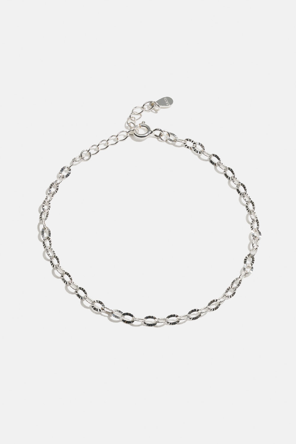 Armband i äkta silver med räfflad kedja i gruppen Äkta silver / Silverarmband hos Glitter (551000731001)