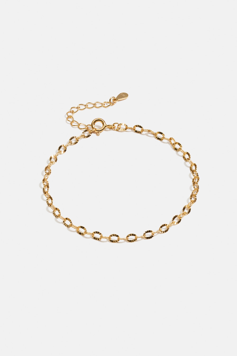 Armband i 18k guldpläterat äkta silver med räfflad kedja i gruppen 18k Guldpläterat silver / Armband i 18k guld hos Glitter (551000732002)