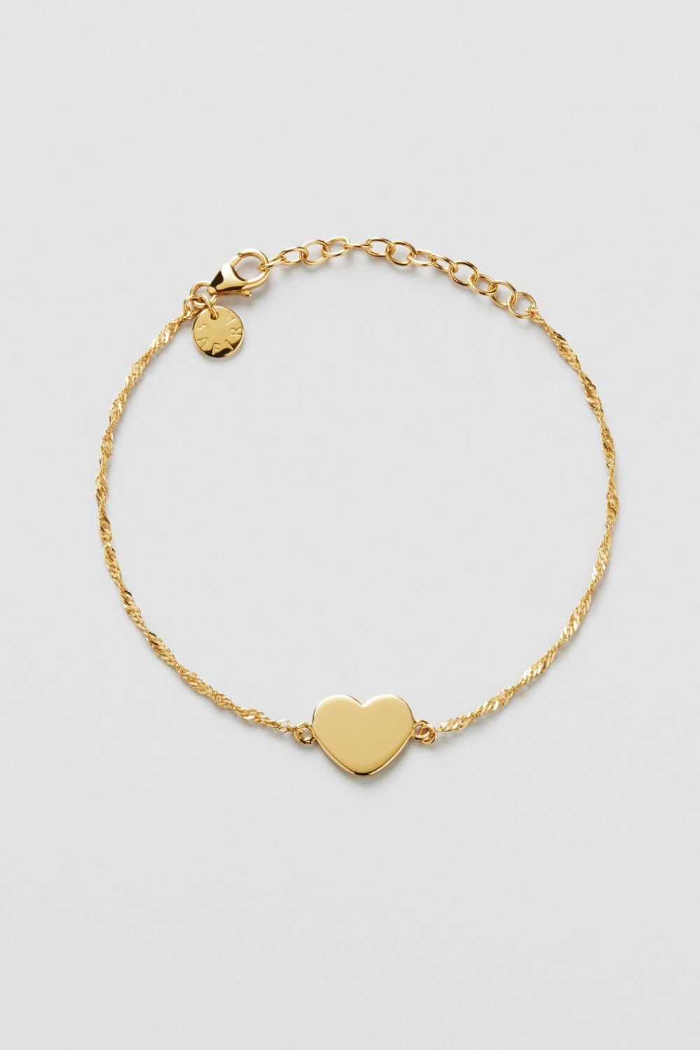 Tuva Heart Bracelet 24k Gold Plated i gruppen Guldpläterat äkta silver / Guldpläterade armband hos Glitter (551001002002)