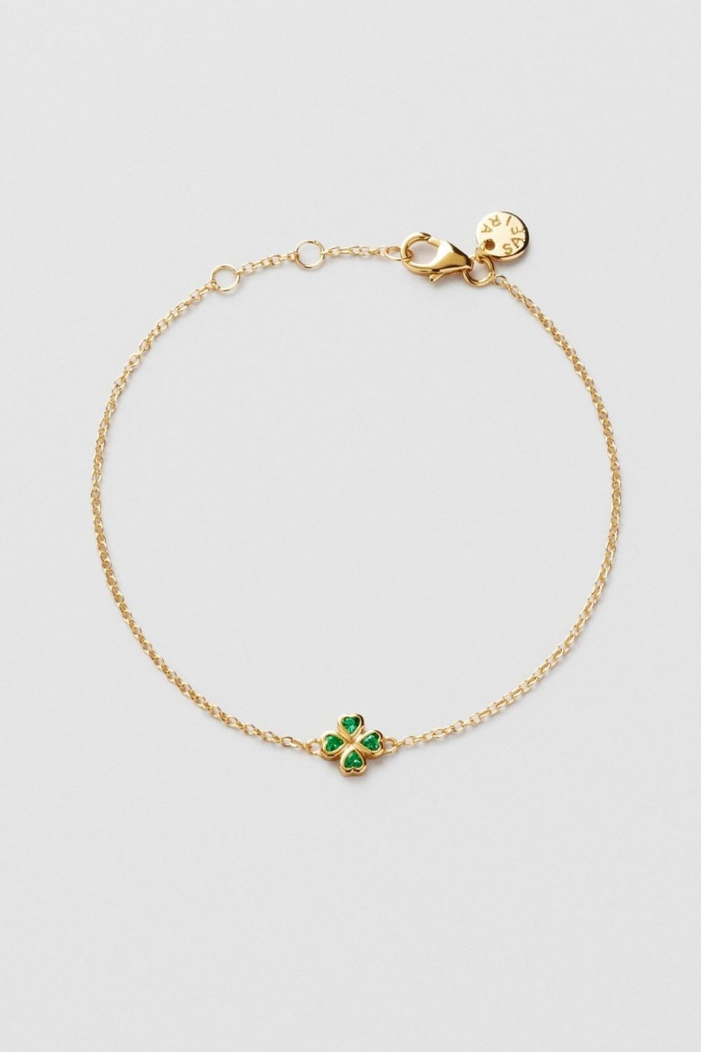Green Clover Bracelet 18k Gold Plated i gruppen Guldpläterat äkta silver / Guldpläterade armband hos Glitter (551001082002)