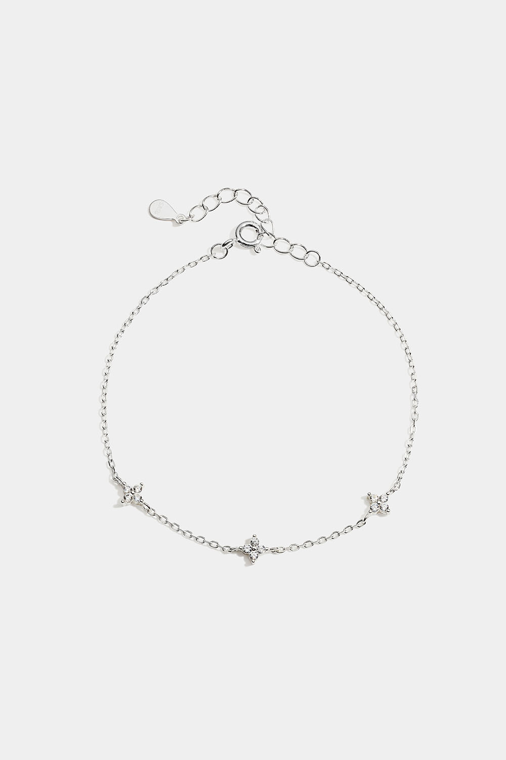 Armband i äkta silver med stjärnor i Cubic Zirconia i gruppen Äkta silver / Silverarmband hos Glitter (551001201000)