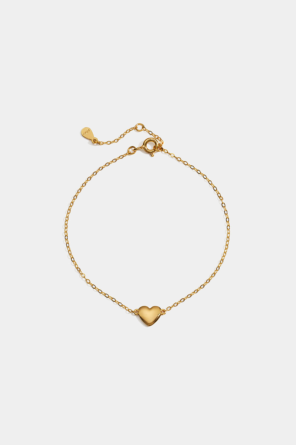 Armband i 18k guldpläterat äkta silver med hjärta i gruppen Guldpläterat äkta silver / Guldpläterade armband hos Glitter (551001212000)