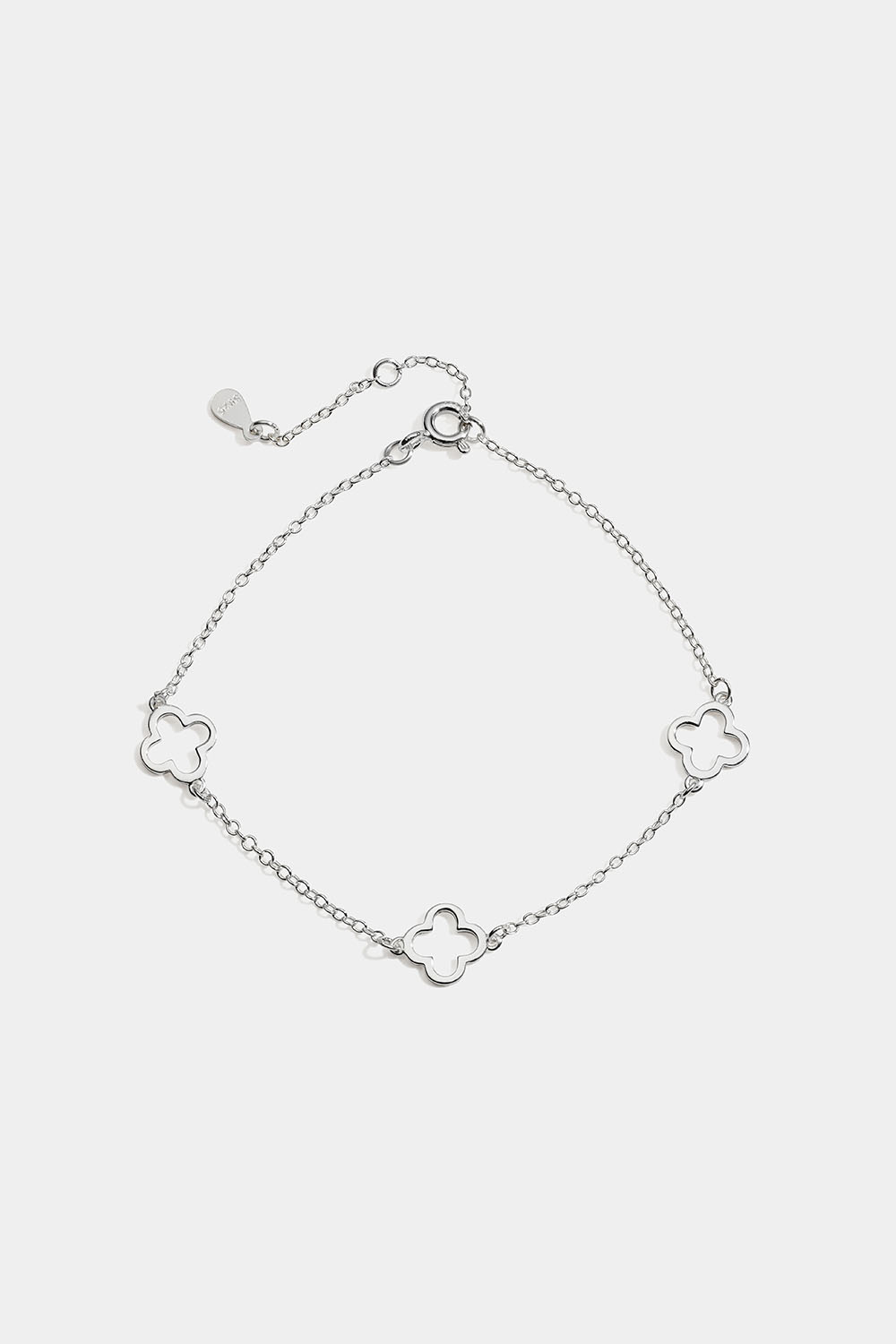 Armband i äkta silver med klöver i gruppen Äkta silver / Silverarmband hos Glitter (551001221000)