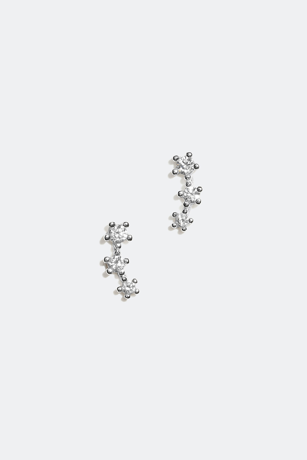 Silverörhängen med tre Cubic Zirconia stenar i gruppen Äkta silver / Silverörhängen hos Glitter (55300007)