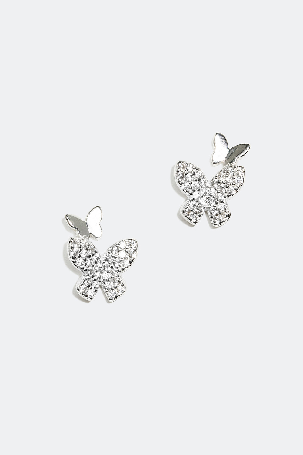 Örhängen med fjärilar och Cubic Zirconia, äkta silver i gruppen Äkta silver / Silverörhängen hos Glitter (553000421000)