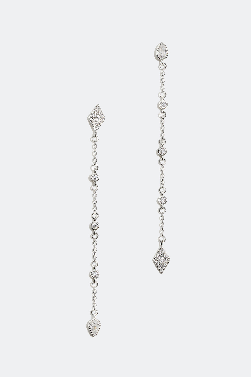 Långa örhängen i äkta silver med Cubic Zirconia i gruppen Äkta silver / Silverörhängen hos Glitter (55300110)