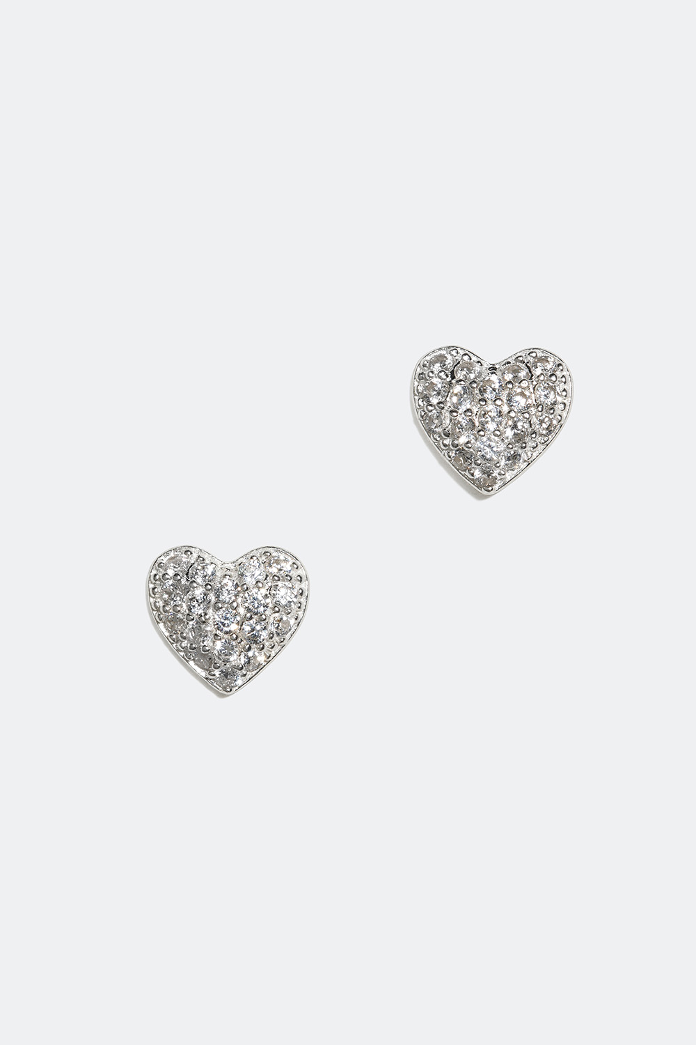 Hjärtformade studs i äkta silver med Cubic Zirconia i gruppen Äkta silver / Silverörhängen / Studs i äkta silver hos Glitter (553002120201)