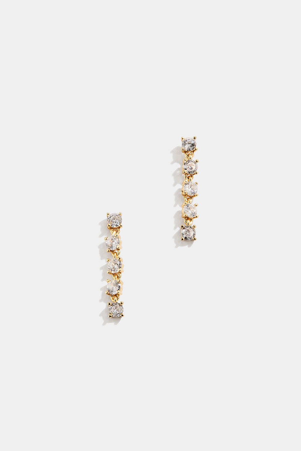 Hängande strassörhängen i 18k guldpläterat silver i gruppen 18k Guldpläterat silver / Örhängen i 18k guld hos Glitter (553003832002)