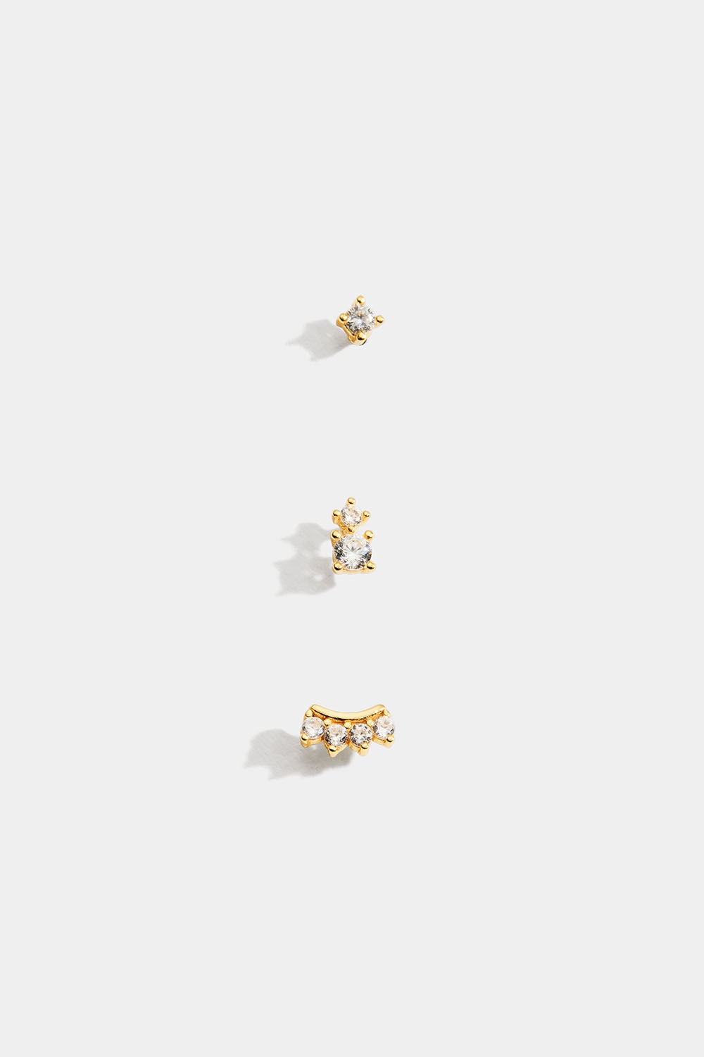 Ministuds i olika form i 18k guldpläterat silver med Cubic Zirconia i gruppen 18k Guldpläterat silver / Örhängen i 18k guld hos Glitter (553004432002)