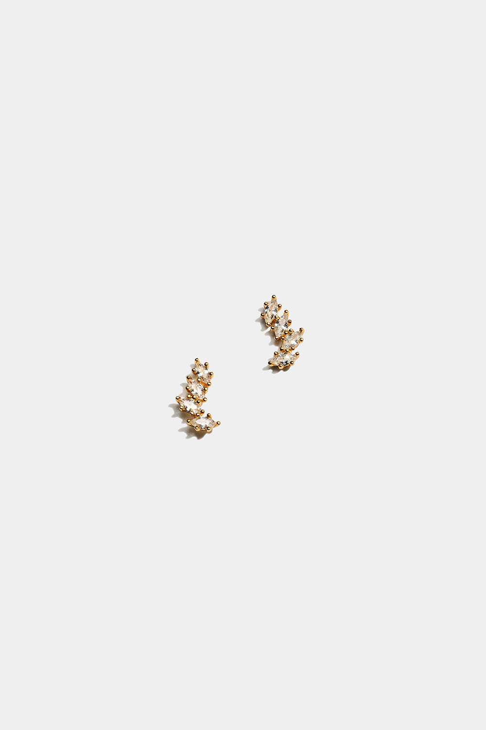 Studs i 18k guldpläterat äkta silver med böjd form och Cubic Zirconia i gruppen Smycken / Örhängen / Studs hos Glitter (553004792002)