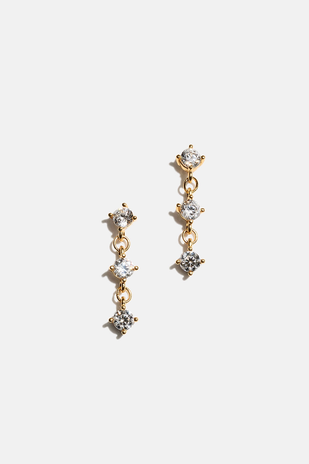 Örhängen i 18k guldpläterat äkta silver med hängande Cubic zirconia stenar i gruppen Smycken / Örhängen / Strass hos Glitter (553004882002)