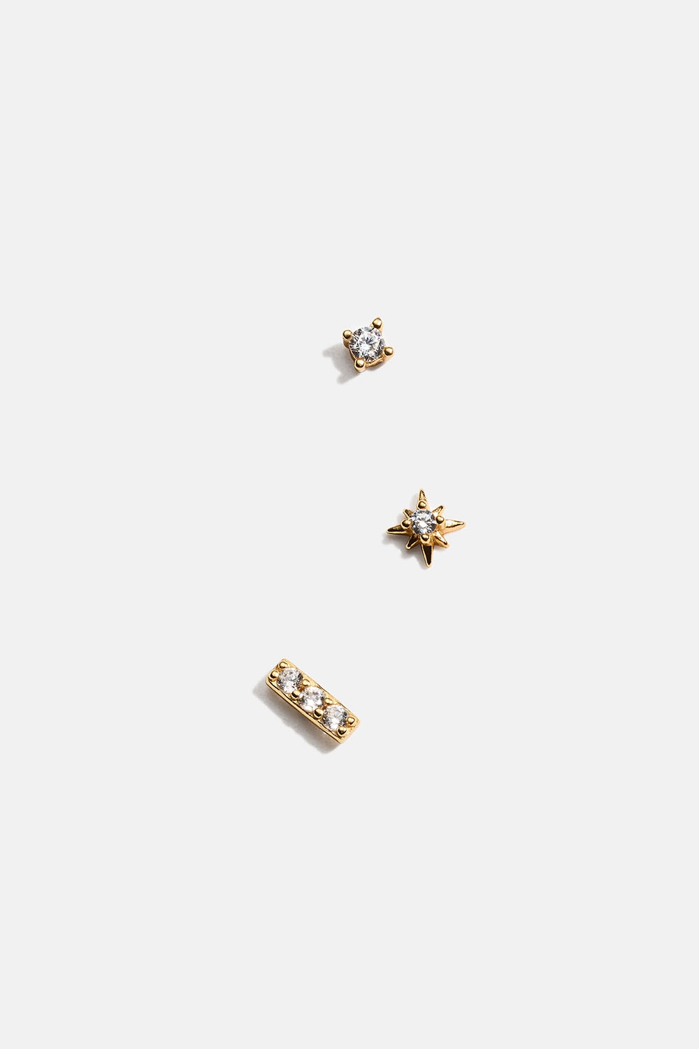 Ministuds i 18k guldpläterat äkta silver för flera hål i örat med Cubic Zirconia i gruppen Smycken / Örhängen / Flera hål i örat hos Glitter (553004902002)