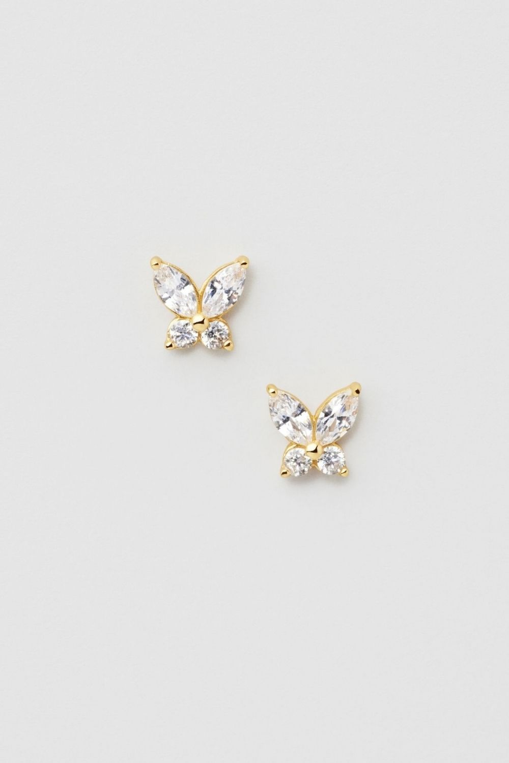 Clear Butterfly Studs 18k Gold Plated i gruppen Safira hos Glitter (553005662002)