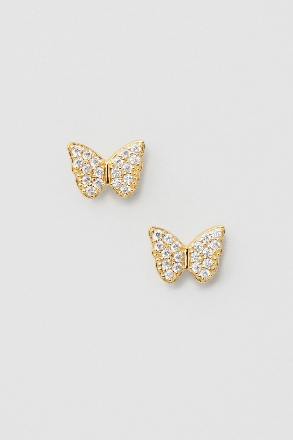 Bling Butterfly Studs 24k Gold Plated i gruppen Guldpläterat äkta silver / Guldpläterade örhängen hos Glitter (553005782002)