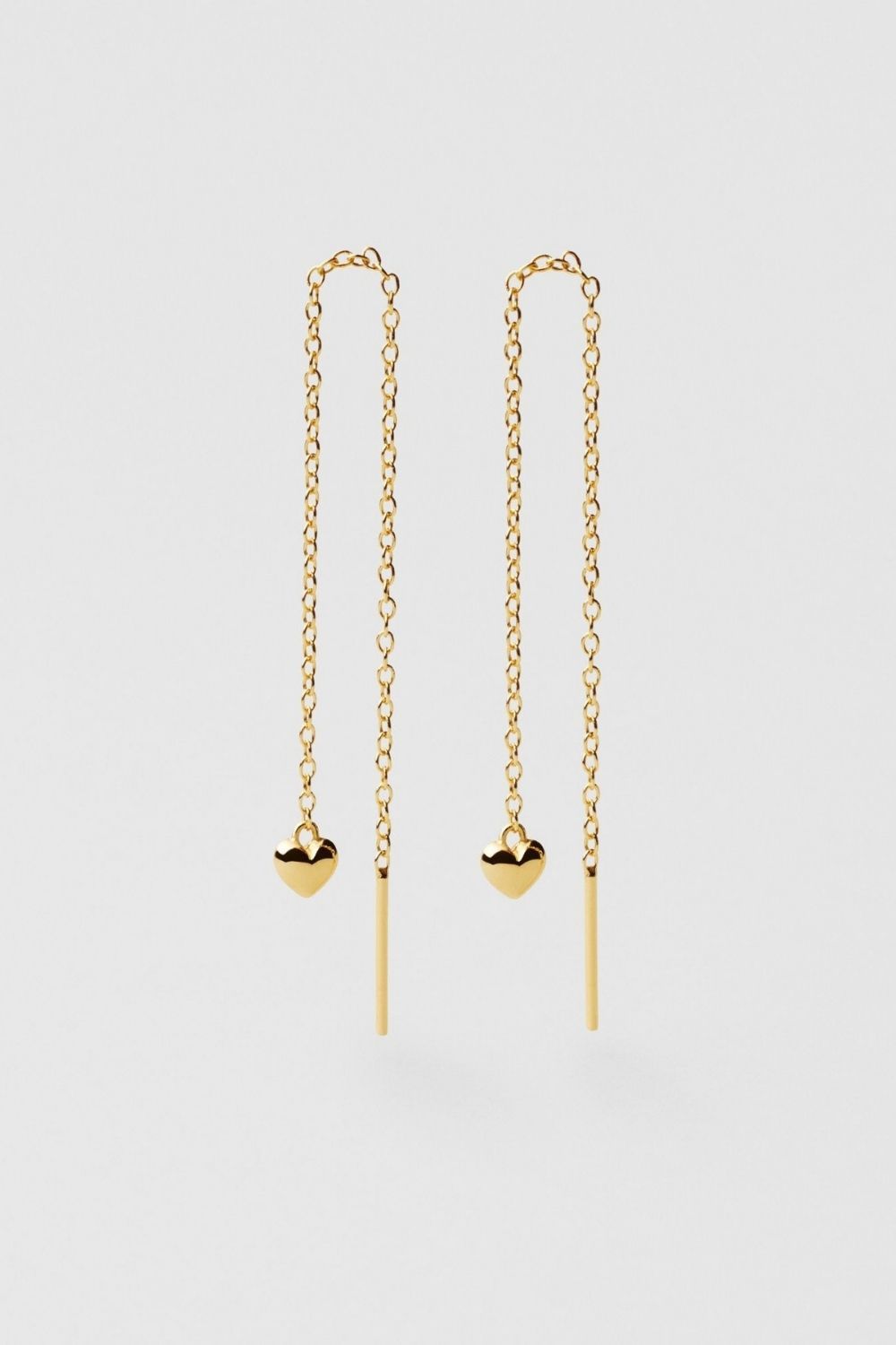Puffy Heart Chain Earrings 18k Gold Plated i gruppen Guldpläterat äkta silver / Guldpläterade örhängen hos Glitter (553005932002)