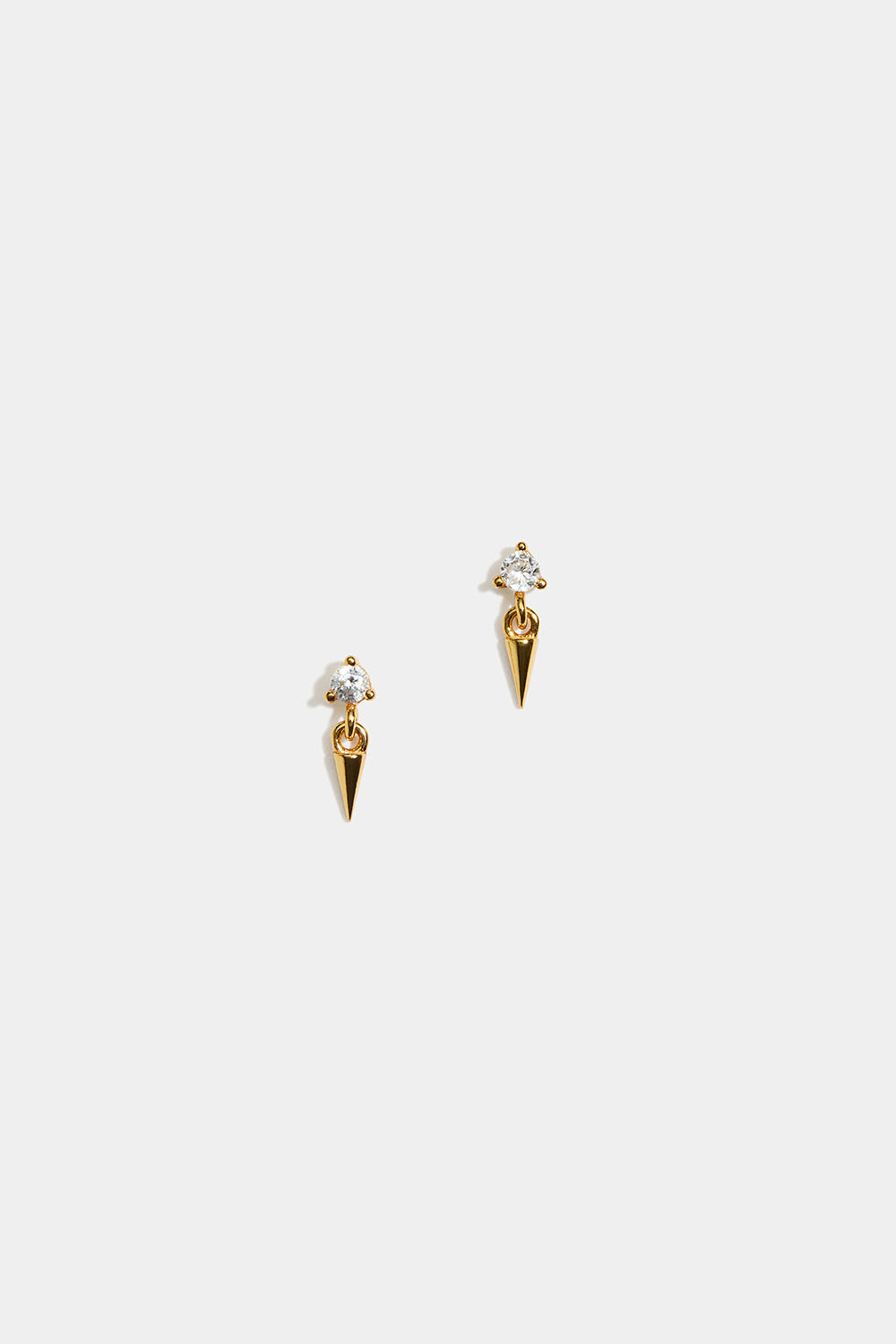 Små i 18k guldpläterat örhängen i äkta silver med Cubic Zirconia och nithänge i gruppen Guldpläterat äkta silver / Guldpläterade örhängen hos Glitter (553006142000)