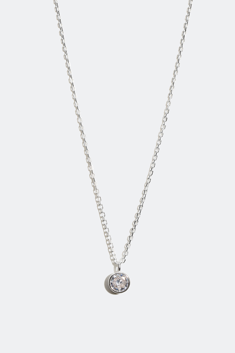 Kedjehalsband med månadssten i äkta silver i gruppen Äkta silver / Silverhalsband / Halsband i äkta silver med hänge hos Glitter (55400023)