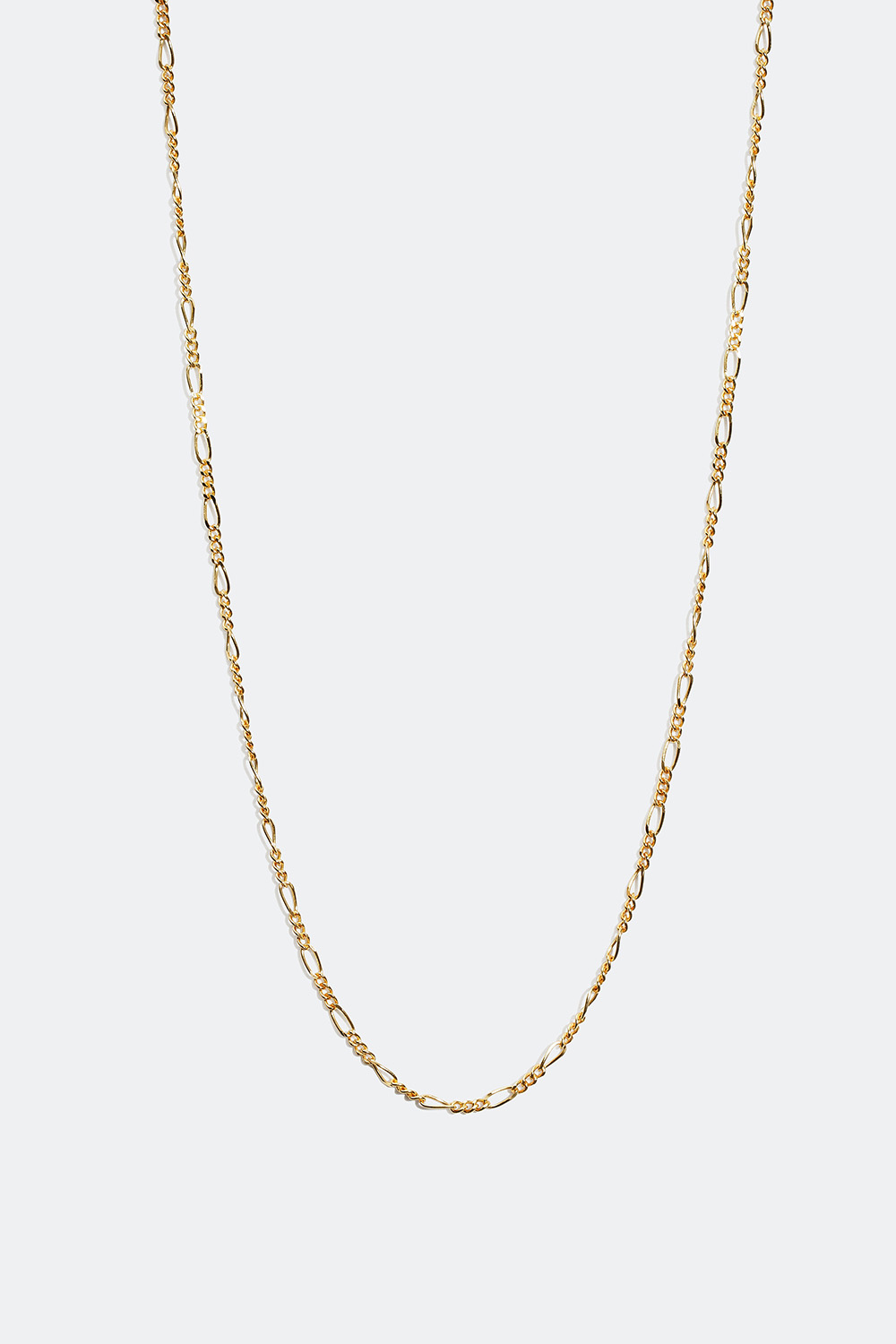 Kedjehalsband med figarolänk förgylld med 18k guld, 45 cm i gruppen 18k Guldpläterat silver / Halsband i 18k guld hos Glitter (55400045)
