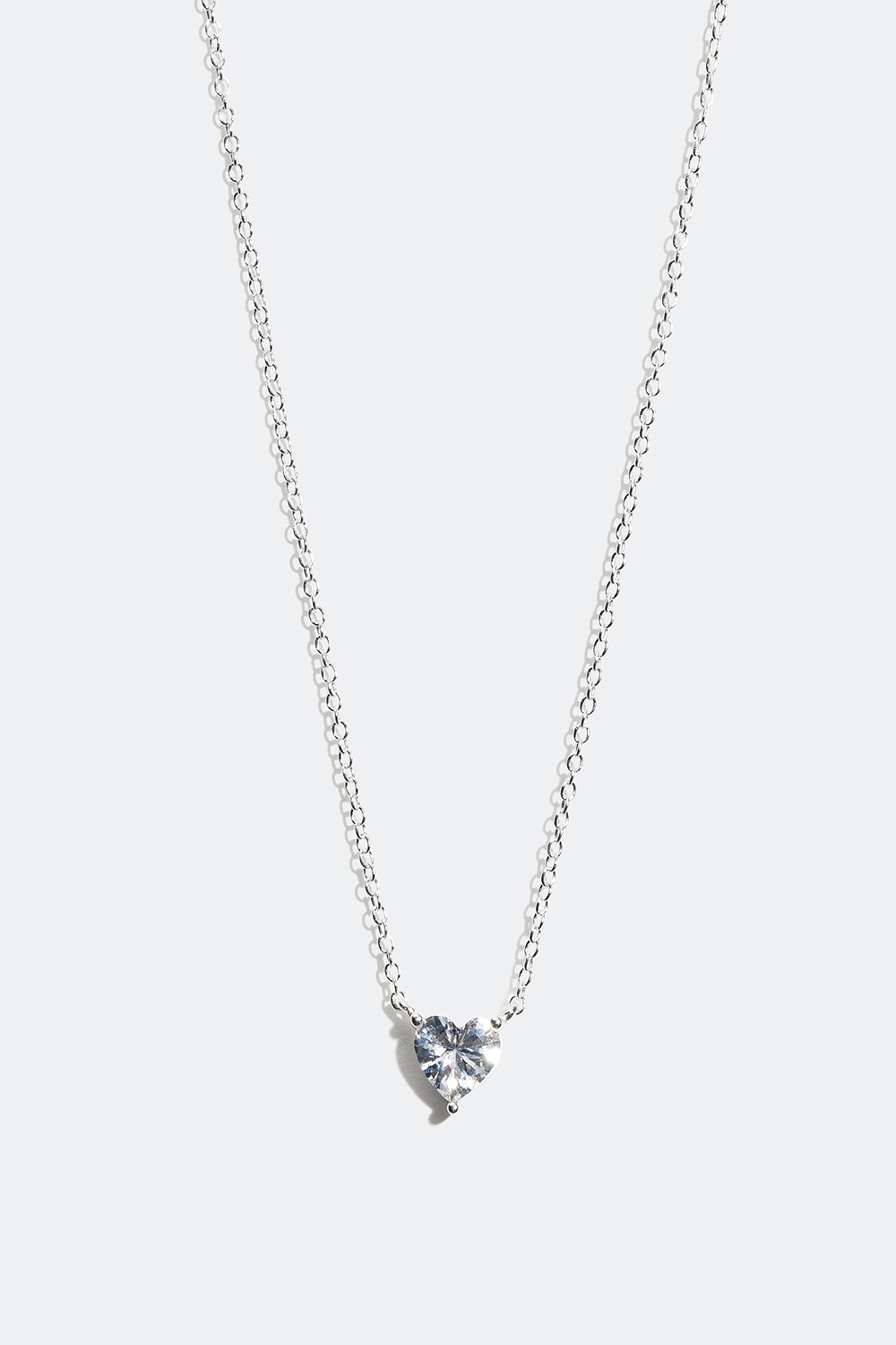 Halsband i äkta silver med hjärta i Cubic Zirconia i gruppen Äkta silver / Silverhalsband / Halsband i äkta silver med hänge hos Glitter (554000541000)