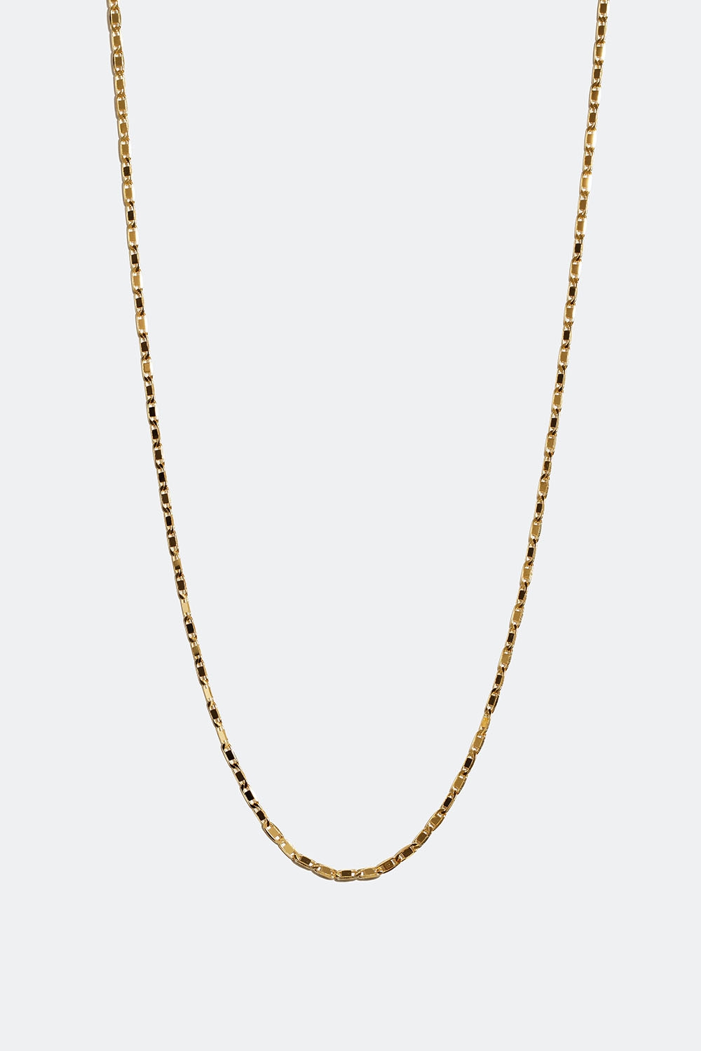 Halsband förgyllt med 18k guld med platt kedja i gruppen 18k Guldpläterat silver / Halsband i 18k guld hos Glitter (554000682002)