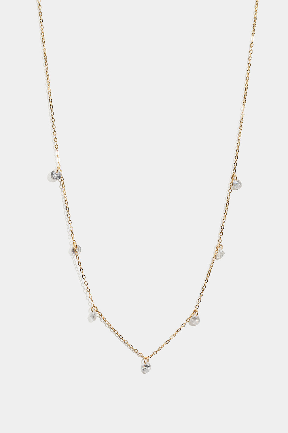 Halsband i 18k guldpläterat äkta silver med hängande Cubic Zirconia stenar i gruppen 18k Guldpläterat silver / Halsband i 18k guld hos Glitter (554001062002)