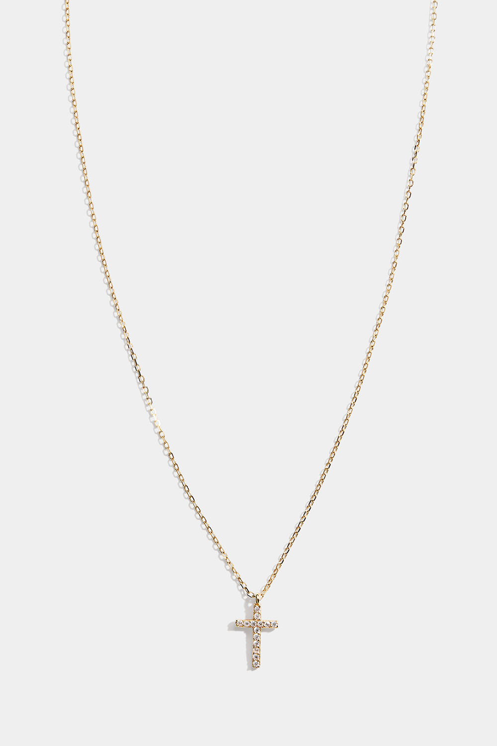 Halsband i 18k guldpläterat äkta silver med litet kors och Cubic Zirconia i gruppen 18k Guldpläterat silver / Halsband i 18k guld hos Glitter (554001102002)